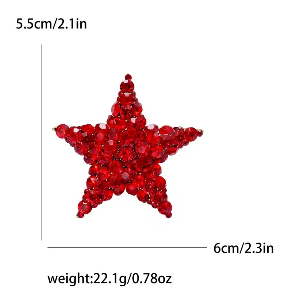 Red Star Wine Crystal Brooch - Picture 5 of 5